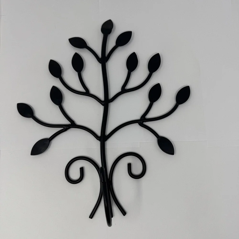 Metal Tree‎ Wall Coat Hook Decorative Entryway Key Holder Rack Black